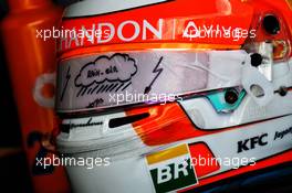 The helmet of Stoffel Vandoorne (BEL) McLaren. 25.08.2018. Formula 1 World Championship, Rd 13, Belgian Grand Prix, Spa Francorchamps, Belgium, Qualifying Day.