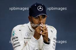 Lewis Hamilton (GBR) Mercedes AMG F1 in the post qualifying FIA Press Conference. 25.08.2018. Formula 1 World Championship, Rd 13, Belgian Grand Prix, Spa Francorchamps, Belgium, Qualifying Day.