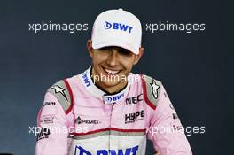 Esteban Ocon (FRA) Racing Point Force India F1 Team in the post qualifying FIA Press Conference. 25.08.2018. Formula 1 World Championship, Rd 13, Belgian Grand Prix, Spa Francorchamps, Belgium, Qualifying Day.