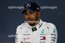 Lewis Hamilton (GBR) Mercedes AMG F1 in the post qualifying FIA Press Conference. 25.08.2018. Formula 1 World Championship, Rd 13, Belgian Grand Prix, Spa Francorchamps, Belgium, Qualifying Day.