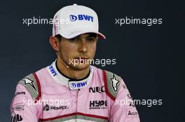 Esteban Ocon (FRA) Racing Point Force India F1 Team in the post qualifying FIA Press Conference. 25.08.2018. Formula 1 World Championship, Rd 13, Belgian Grand Prix, Spa Francorchamps, Belgium, Qualifying Day.