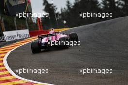 Sergio Perez (MEX) Racing Point Force India F1 VJM11 runs wide in qualifying. 25.08.2018. Formula 1 World Championship, Rd 13, Belgian Grand Prix, Spa Francorchamps, Belgium, Qualifying Day.