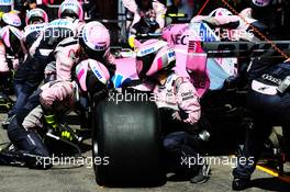 The Racing Point Force India F1 Team practices a pit stop. 26.08.2018. Formula 1 World Championship, Rd 13, Belgian Grand Prix, Spa Francorchamps, Belgium, Race Day.