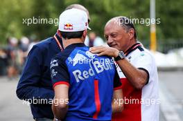 Pierre Gasly (FRA) Scuderia Toro Rosso with Frederic Vasseur (FRA) Sauber F1 Team, Team Principal. 23.08.2018. Formula 1 World Championship, Rd 13, Belgian Grand Prix, Spa Francorchamps, Belgium, Preparation Day.