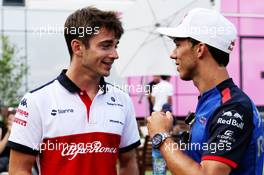 (L to R): Charles Leclerc (MON) Sauber F1 Team with Pierre Gasly (FRA) Scuderia Toro Rosso. 23.08.2018. Formula 1 World Championship, Rd 13, Belgian Grand Prix, Spa Francorchamps, Belgium, Preparation Day.