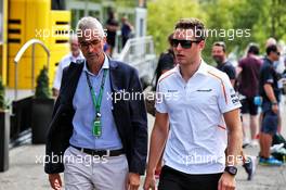 Stoffel Vandoorne (BEL) McLaren with Alessandro Alunni Bravi (ITA) Driver Manager. 23.08.2018. Formula 1 World Championship, Rd 13, Belgian Grand Prix, Spa Francorchamps, Belgium, Preparation Day.