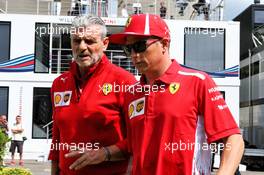 (L to R): Maurizio Arrivabene (ITA) Ferrari Team Principal with Kimi Raikkonen (FIN) Ferrari. 23.08.2018. Formula 1 World Championship, Rd 13, Belgian Grand Prix, Spa Francorchamps, Belgium, Preparation Day.