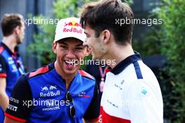 (L to R): Pierre Gasly (FRA) Scuderia Toro Rosso with Charles Leclerc (MON) Sauber F1 Team. 23.08.2018. Formula 1 World Championship, Rd 13, Belgian Grand Prix, Spa Francorchamps, Belgium, Preparation Day.