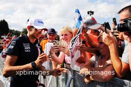 Esteban Ocon (FRA) Force India F1 Team signs autographs for the fans. 23.08.2018. Formula 1 World Championship, Rd 13, Belgian Grand Prix, Spa Francorchamps, Belgium, Preparation Day.