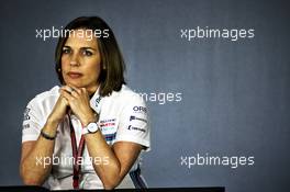 Claire Williams (GBR) Williams Deputy Team Principal in the FIA Press Conference. 06.04.2018. Formula 1 World Championship, Rd 2, Bahrain Grand Prix, Sakhir, Bahrain, Practice Day