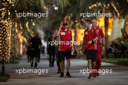 (L to R): Kimi Raikkonen (FIN) Ferrari with Sebastian Vettel (GER) Ferrari and Jock Clear (GBR) Ferrari Engineering Director. 06.04.2018. Formula 1 World Championship, Rd 2, Bahrain Grand Prix, Sakhir, Bahrain, Practice Day