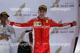 1st place Sebastian Vettel (GER) Ferrari SF71H. 08.04.2018. Formula 1 World Championship, Rd 2, Bahrain Grand Prix, Sakhir, Bahrain, Race Day.