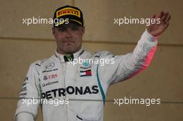 2nd place Valtteri Bottas (FIN) Mercedes AMG F1. 08.04.2018. Formula 1 World Championship, Rd 2, Bahrain Grand Prix, Sakhir, Bahrain, Race Day.