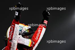 Race winner Sebastian Vettel (GER) Ferrari celebrates in parc ferme. 08.04.2018. Formula 1 World Championship, Rd 2, Bahrain Grand Prix, Sakhir, Bahrain, Race Day.