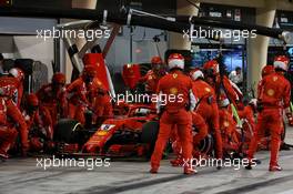 Sebastian Vettel (GER) Ferrari SF71H makes a pit stop. 08.04.2018. Formula 1 World Championship, Rd 2, Bahrain Grand Prix, Sakhir, Bahrain, Race Day.