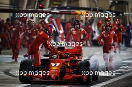 Kimi Raikkonen (FIN) Ferrari SF71H retired from the race in the pits after an error during a pitstop. 08.04.2018. Formula 1 World Championship, Rd 2, Bahrain Grand Prix, Sakhir, Bahrain, Race Day.