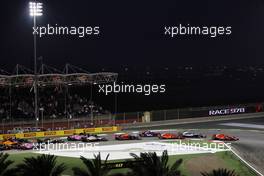 Sebastian Vettel (GER) Ferrari SF71H leads at the start of the race. 08.04.2018. Formula 1 World Championship, Rd 2, Bahrain Grand Prix, Sakhir, Bahrain, Race Day.