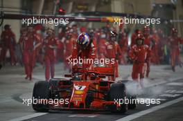 Kimi Raikkonen (FIN) Ferrari SF71H retires from the race. 08.04.2018. Formula 1 World Championship, Rd 2, Bahrain Grand Prix, Sakhir, Bahrain, Race Day.