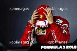 Kimi Raikkonen (FIN) Ferrari in the post qualifying FIA Press Conference. 07.04.2018. Formula 1 World Championship, Rd 2, Bahrain Grand Prix, Sakhir, Bahrain, Qualifying Day.