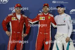 Pole for Sebastian Vettel (GER) Ferrari SF71H, 2nd for Kimi Raikkonen (FIN) Ferrari SF71H and 3rd Valtteri Bottas (FIN) Mercedes AMG F1. 07.04.2018. Formula 1 World Championship, Rd 2, Bahrain Grand Prix, Sakhir, Bahrain, Qualifying Day.