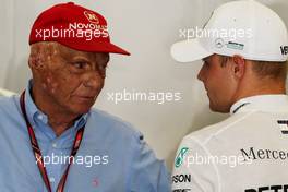 (L to R): Niki Lauda (AUT) Mercedes Non-Executive Chairman with Valtteri Bottas (FIN) Mercedes AMG F1.