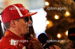Kimi Raikkonen (FIN) Ferrari with the media. 07.04.2018. Formula 1 World Championship, Rd 2, Bahrain Grand Prix, Sakhir, Bahrain, Qualifying Day.