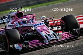Sergio Perez (MEX) Sahara Force India F1 VJM11. 07.04.2018. Formula 1 World Championship, Rd 2, Bahrain Grand Prix, Sakhir, Bahrain, Qualifying Day.