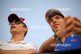 Charles Leclerc (FRA) Sauber F1 Team nd Pierre Gasly (FRA) Scuderia Toro Rosso  08.04.2018. Formula 1 World Championship, Rd 2, Bahrain Grand Prix, Sakhir, Bahrain, Race Day.