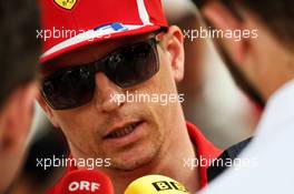 Kimi Raikkonen (FIN) Ferrari with the media. 05.04.2018. Formula 1 World Championship, Rd 2, Bahrain Grand Prix, Sakhir, Bahrain, Preparation Day.