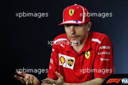 Kimi Raikkonen (FIN) Ferrari in the FIA Press Conference. 05.04.2018. Formula 1 World Championship, Rd 2, Bahrain Grand Prix, Sakhir, Bahrain, Preparation Day.