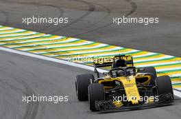 Nico Hulkenberg (GER) Renault Sport F1 Team  09.11.2018. Formula 1 World Championship, Rd 20, Brazilian Grand Prix, Sao Paulo, Brazil, Practice Day.