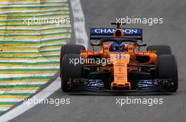 Fernando Alonso (ESP) McLaren F1  09.11.2018. Formula 1 World Championship, Rd 20, Brazilian Grand Prix, Sao Paulo, Brazil, Practice Day.