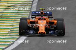 Stoffel Vandoorne (BEL) McLaren F1  09.11.2018. Formula 1 World Championship, Rd 20, Brazilian Grand Prix, Sao Paulo, Brazil, Practice Day.