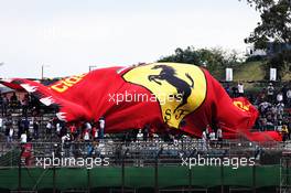 Large Ferrari flag with fans in the grandstand. 09.11.2018. Formula 1 World Championship, Rd 20, Brazilian Grand Prix, Sao Paulo, Brazil, Practice Day.