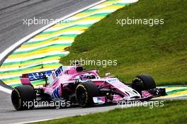 Sergio Perez (MEX) Racing Point Force India F1 VJM11. 09.11.2018. Formula 1 World Championship, Rd 20, Brazilian Grand Prix, Sao Paulo, Brazil, Practice Day.