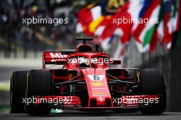 Sebastian Vettel (GER) Ferrari SF71H. 09.11.2018. Formula 1 World Championship, Rd 20, Brazilian Grand Prix, Sao Paulo, Brazil, Practice Day.