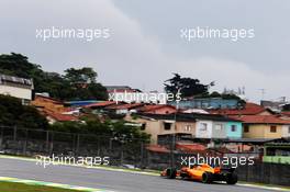 Stoffel Vandoorne (BEL) McLaren MCL33. 09.11.2018. Formula 1 World Championship, Rd 20, Brazilian Grand Prix, Sao Paulo, Brazil, Practice Day.
