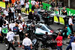 Lewis Hamilton (GBR) Mercedes AMG F1 W09 on the grid. 11.11.2018. Formula 1 World Championship, Rd 20, Brazilian Grand Prix, Sao Paulo, Brazil, Race Day.