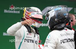 Lewis Hamilton (GBR) Mercedes AMG F1  and Valtteri Bottas (FIN) Mercedes AMG F1  11.11.2018. Formula 1 World Championship, Rd 20, Brazilian Grand Prix, Sao Paulo, Brazil, Race Day.