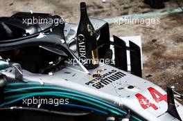 Carbon champagne bottle on the Mercedes AMG F1 W09 of race winner Lewis Hamilton (GBR). 11.11.2018. Formula 1 World Championship, Rd 20, Brazilian Grand Prix, Sao Paulo, Brazil, Race Day.