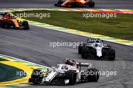 Charles Leclerc (MON) Sauber F1 Team C37. 11.11.2018. Formula 1 World Championship, Rd 20, Brazilian Grand Prix, Sao Paulo, Brazil, Race Day.