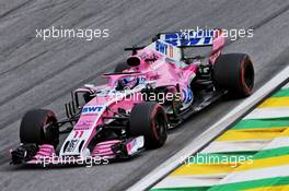 Sergio Perez (MEX) Racing Point Force India F1 VJM11. 11.11.2018. Formula 1 World Championship, Rd 20, Brazilian Grand Prix, Sao Paulo, Brazil, Race Day.