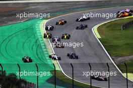 Kevin Magnussen (DEN) Haas VF-18 runs wide at the start of the race. 11.11.2018. Formula 1 World Championship, Rd 20, Brazilian Grand Prix, Sao Paulo, Brazil, Race Day.
