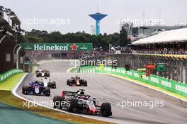 Romain Grosjean (FRA) Haas F1 Team VF-18. 11.11.2018. Formula 1 World Championship, Rd 20, Brazilian Grand Prix, Sao Paulo, Brazil, Race Day.