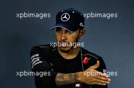 Lewis Hamilton (GBR) Mercedes AMG F1 in the post qualifying FIA Press Conference. 10.11.2018. Formula 1 World Championship, Rd 20, Brazilian Grand Prix, Sao Paulo, Brazil, Qualifying Day.