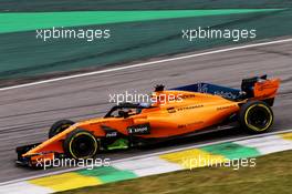 Fernando Alonso (ESP) McLaren MCL33. 10.11.2018. Formula 1 World Championship, Rd 20, Brazilian Grand Prix, Sao Paulo, Brazil, Qualifying Day.