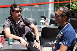 (L to R): Pietro Fittipaldi (BRA) Haas F1 Team Test Driver with Carlos Slim Domit (MEX) Chairman of America Movil. 10.11.2018. Formula 1 World Championship, Rd 20, Brazilian Grand Prix, Sao Paulo, Brazil, Qualifying Day.