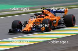 Stoffel Vandoorne (BEL) McLaren F1  10.11.2018. Formula 1 World Championship, Rd 20, Brazilian Grand Prix, Sao Paulo, Brazil, Qualifying Day.