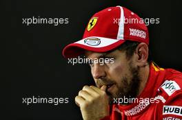 Sebastian Vettel (GER) Ferrari in the post qualifying FIA Press Conference. 10.11.2018. Formula 1 World Championship, Rd 20, Brazilian Grand Prix, Sao Paulo, Brazil, Qualifying Day.