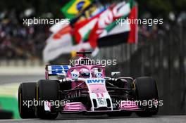 Sergio Perez (MEX) Racing Point Force India F1 VJM11. 10.11.2018. Formula 1 World Championship, Rd 20, Brazilian Grand Prix, Sao Paulo, Brazil, Qualifying Day.